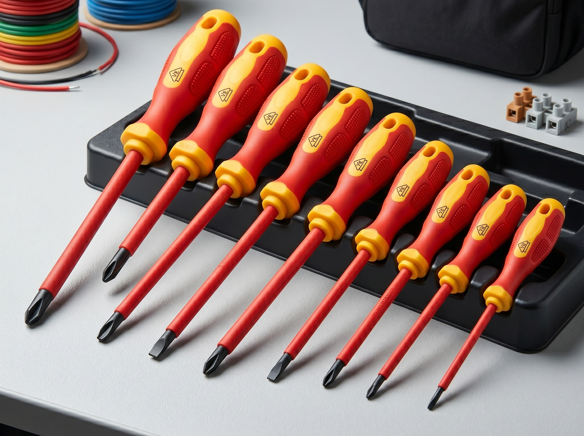 Imagen referencial de set de destornilladores diel&eacute;ctricos 1000V
